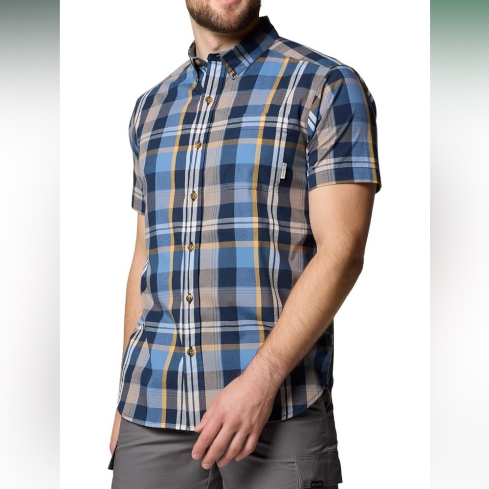 Columbia Men's Rapid Rivers II Short Sleeve Shirt All-Season Stretchy Button Up